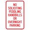 Signmission No Soliciting Peddling Handbills Or Overnight Park Aluminum, 12" x 18", A-1218-24974 A-1218-24974 - alternate 1